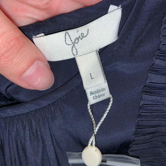 Joie Cruzita Pleated-ruffle Blouse In Midnight –– NWT - Picture 13 of 15